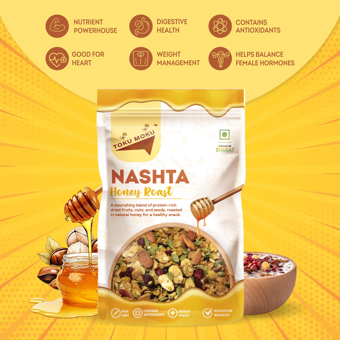 Dry Fruits Mix, Premium Trail Mix | Healthy Mixed Nuts with Dry Fruits and Honey | Almonds | Blackberry | Cranberry | Pumpkin Seeds