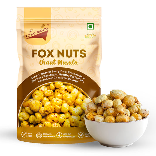 Chat Masala Roasted Makhana I 55g each Healthy Makhana Roasted In Ghee Snacks Gluten Free | Anti Oxidants | MSG Free | Zero Trans Fat | No added Preservatives and No Artificial Flavours