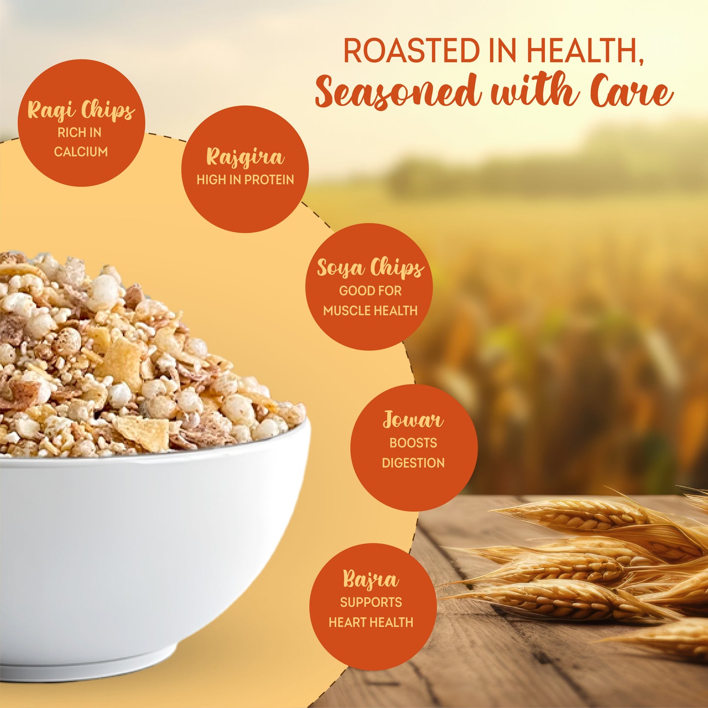 Millet Mixture – Chatpata, Healthy Namkeen Snacks – Roasted, Not Fried | No Palm Oil | Healthy Replacement of Chips & Bhujia
