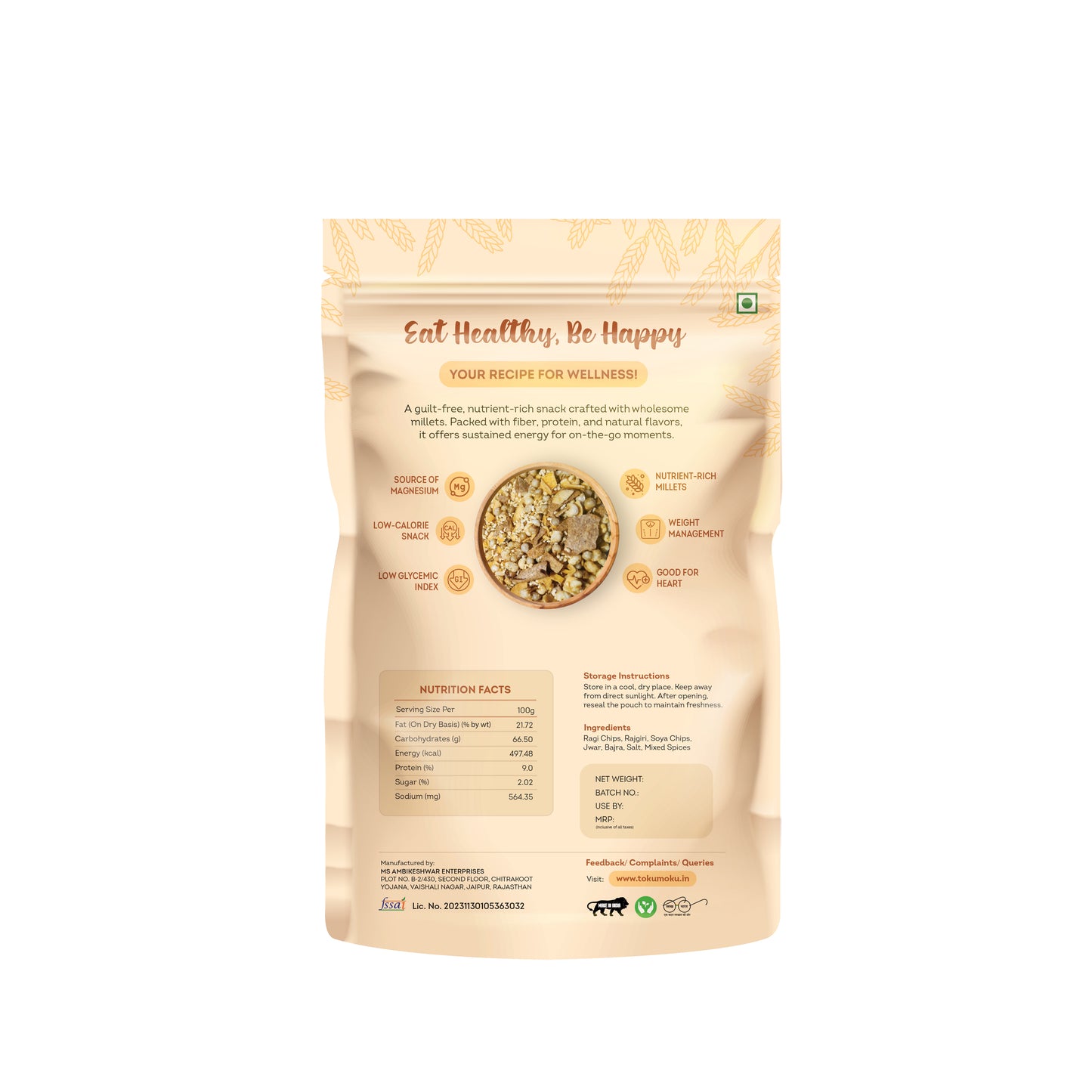 2 Millet and 3 ragi combo pack of 5 (37 gram each)