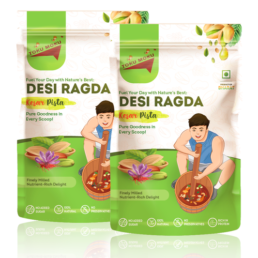 TOKU MOKU Desi Ragda Kesar Pista – Protein-Rich Dried Fruits & Nuts Blend (Pack of 2)