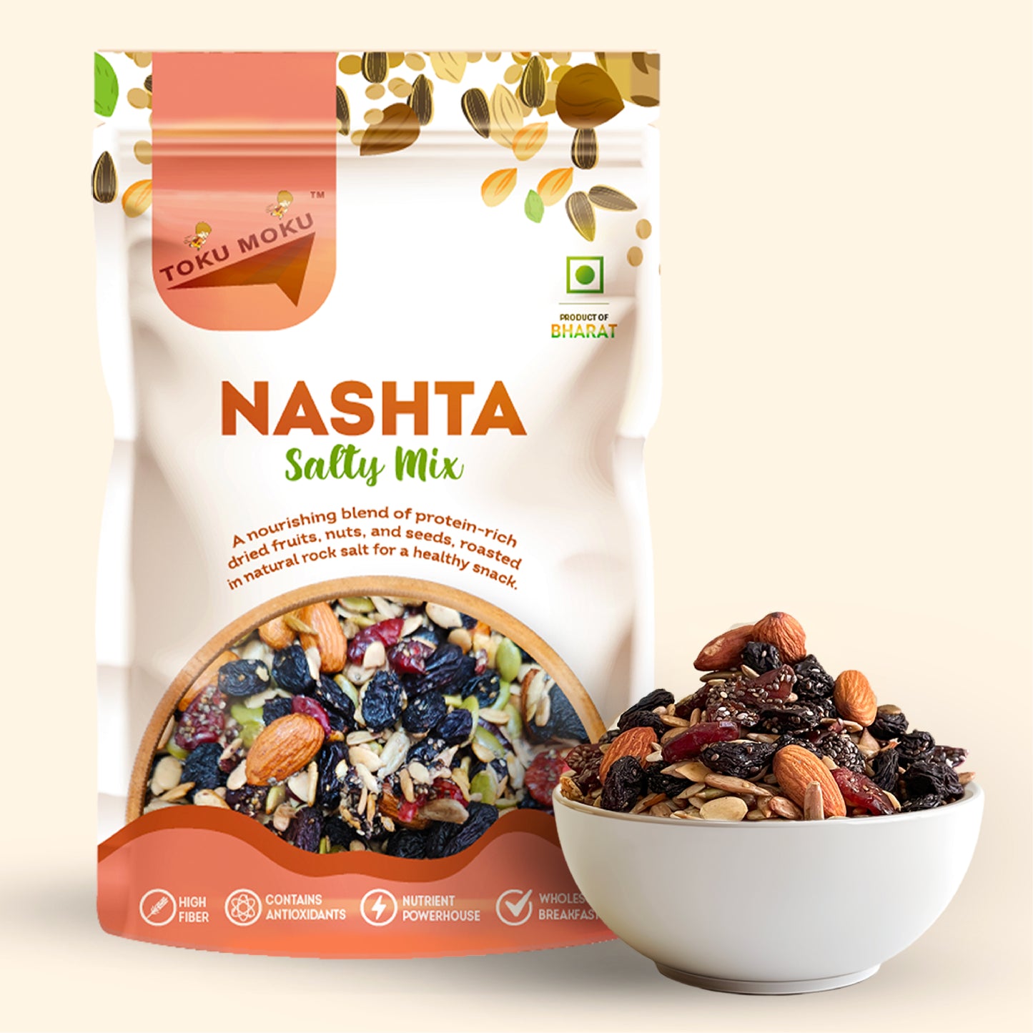 Salty Dry Fruits Mix, Premium Trail Mix | Healthy Mixed Nuts with Dry Fruits | Almonds | Blackberry | Cranberry | Pumpkin Seeds