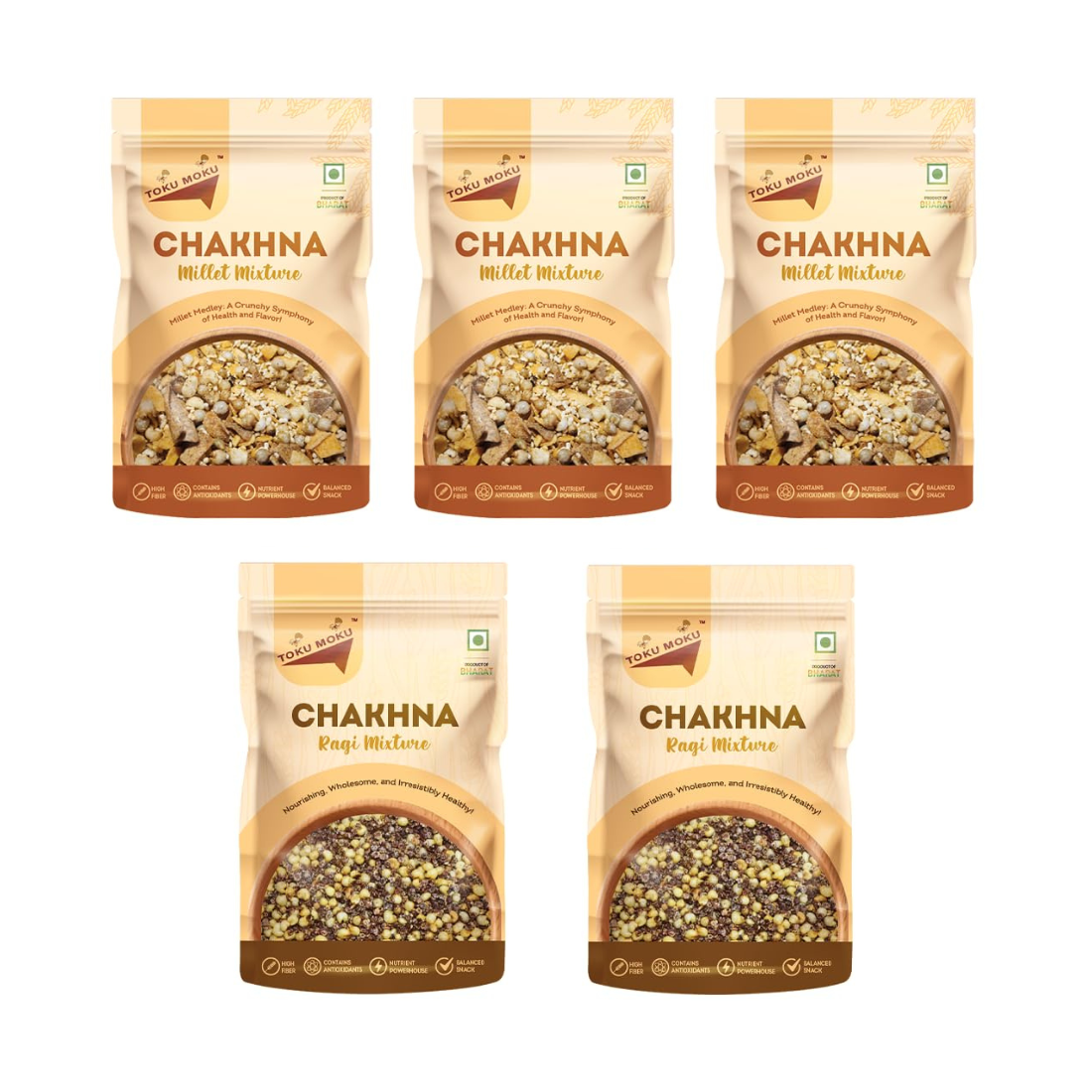 Millet and ragi combo pack of 5 (37 gram each)