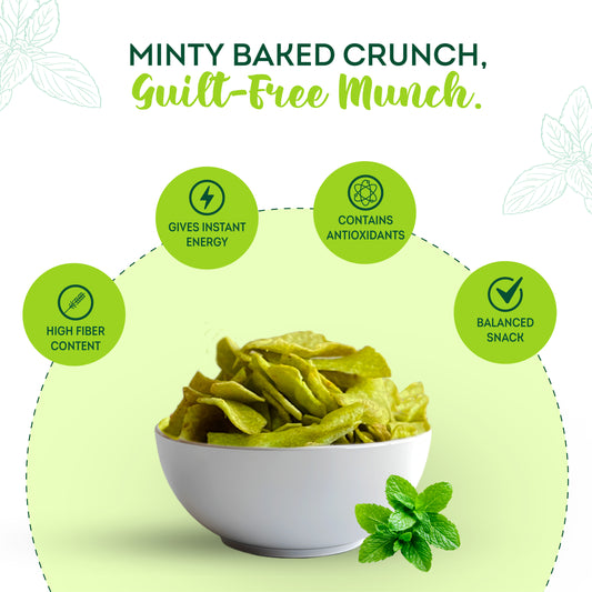 Pudina Chips Tasty & High Protein Snacks Chips | 30% Of Protein | No Palm Oil or Trans Fats | No Junk & Chemicals | Baked, not Fried